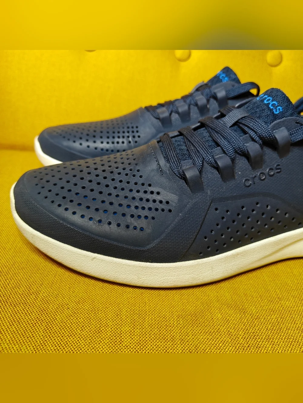 Crocs LiteRide Pacer Sneakers Loafer Lace Up Comfy Navy Blue Men's Shoes Size 12